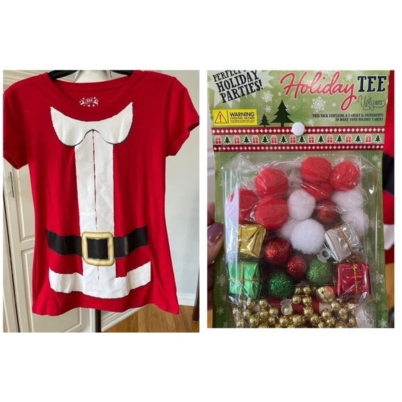 Jem design your own Christmas Tee shirt in a Junior M comes with decorations - Picture 1 of 16